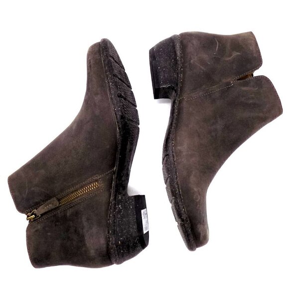 Clark's Unstructured Leather Ankle Boots Distressed Taupe Size 10 M Rustic - Picture 1 of 11